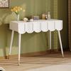 Vanity table, dressing table, with 2 drawers, metal legs, white, Dimensions: W100 × D40 × H76 cm