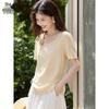 Women's Rose Drawstring Ruched Short-Sleeve T-Shirt