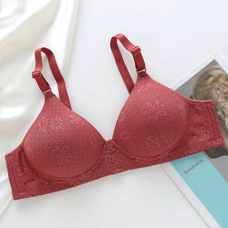 

«Дышащий бюстгальтер с полной чашкой для женщин среднего и пожилого возраста — без стального кольца, удобная посадка» 42/95【BC Tong Cup】 вино красного