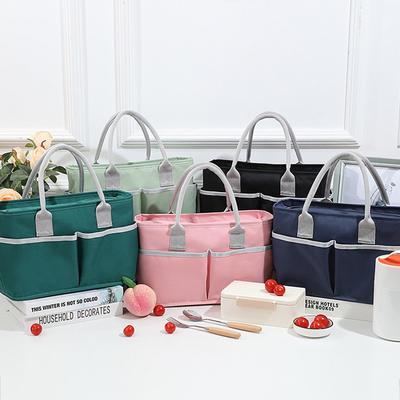Multi-pockets Large Capacity Portable Thermal Lunch Bag Waterproof Oxford Handbag Cooler Tote for Women Picnic Food Multifunctio