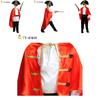 Classic Caribbean Pirate Costume For Kids With Vibrant Red Cloak And Soft Polyester Fabric