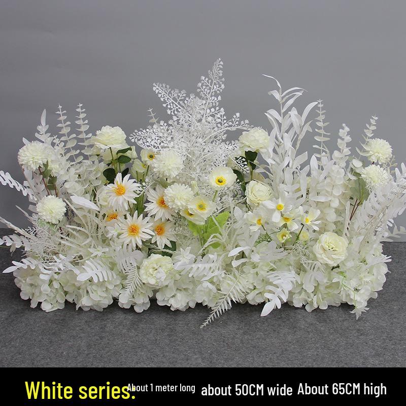 Blue Artificial Flower Row for Wedding Aisles and T-stage Decorations