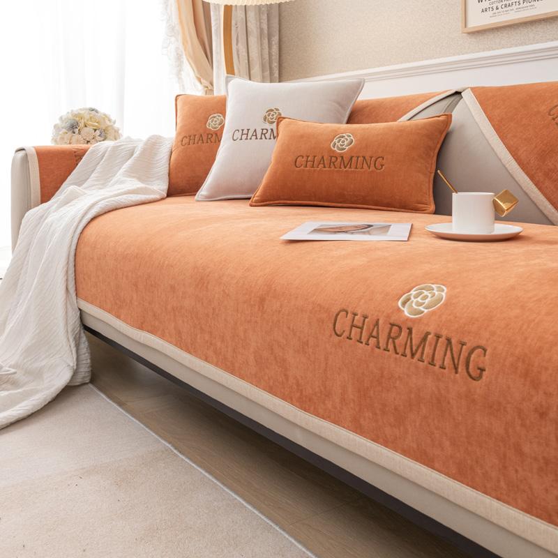 Luxury Chenille Sofa Cover Protector Non-slip Wide Gold Side Couch Slipcover Four Season Universal Sofa Covers for Living Room