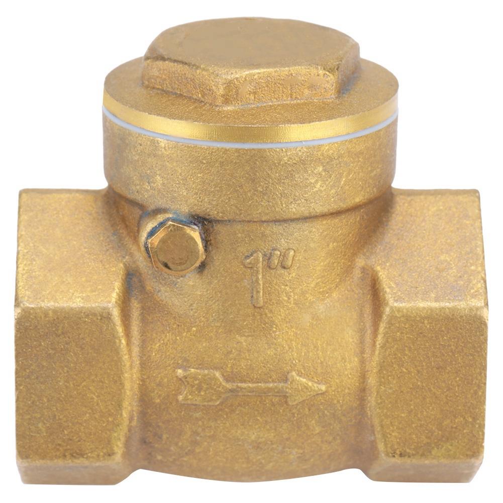 Golden Brass One Way Female Thread Swing Check Valve Brass Check Valve Parts (DN15)