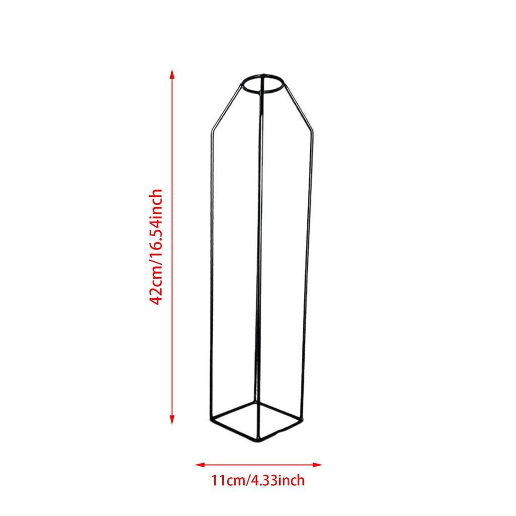 Geometry Shape Metal Vase Frame Stand for Branches, Wheat Decorative Multifunctional 9x9x42cm Iron Art Frame Tabletop Ornament