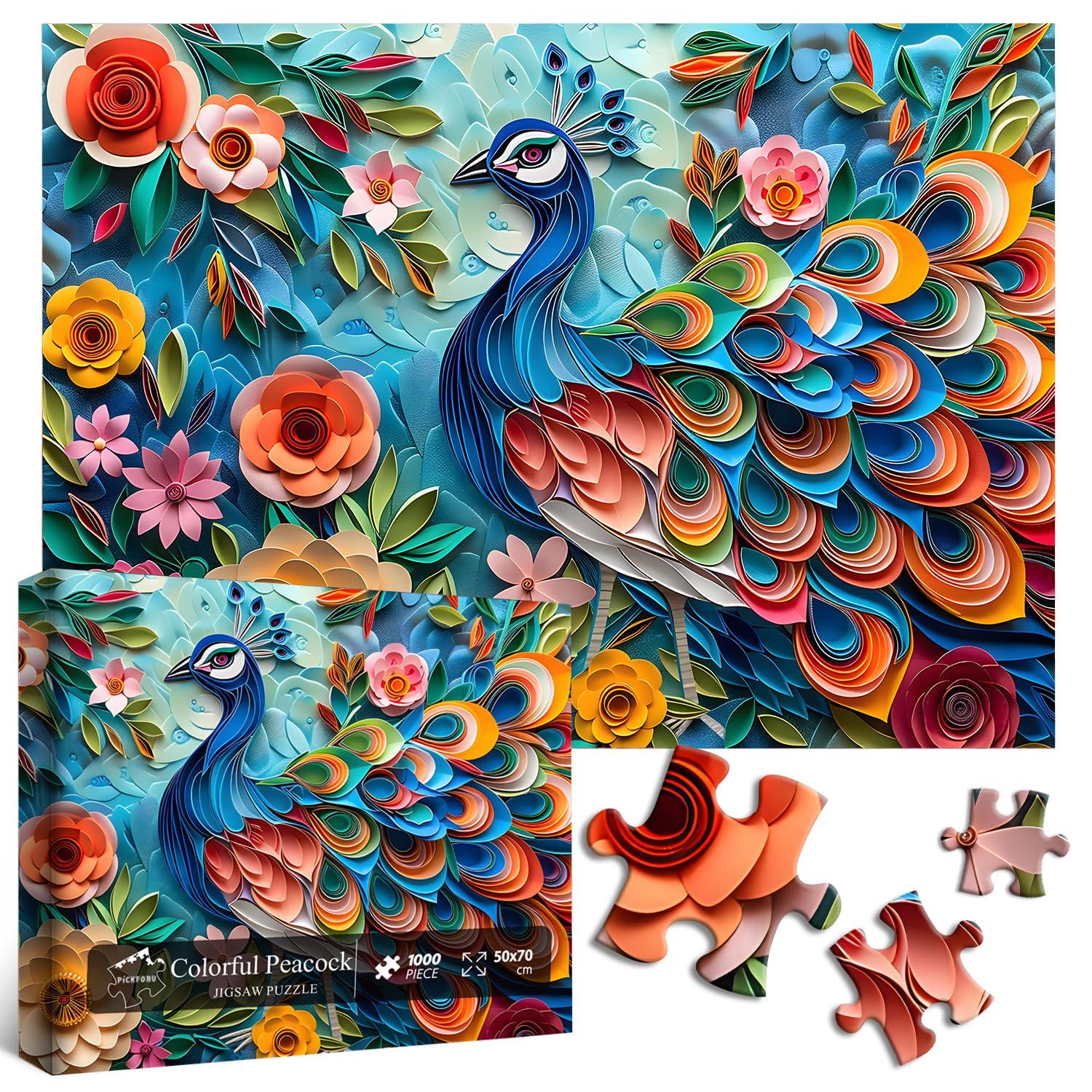 

Пазл Павич для дорослих 1000 елементів Пазл Птах Квітка Мистецтво Неможливий Павич Сад Пазл Складний Захопливий Пазл.