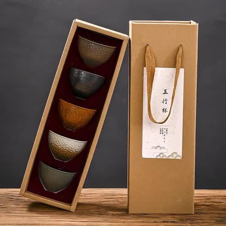 Light Luxury Ceramic Master Cup Gift Box, Kung Fu Tea Set, Teacup Business Souvenir Gift, Gift Box Set For Elders
