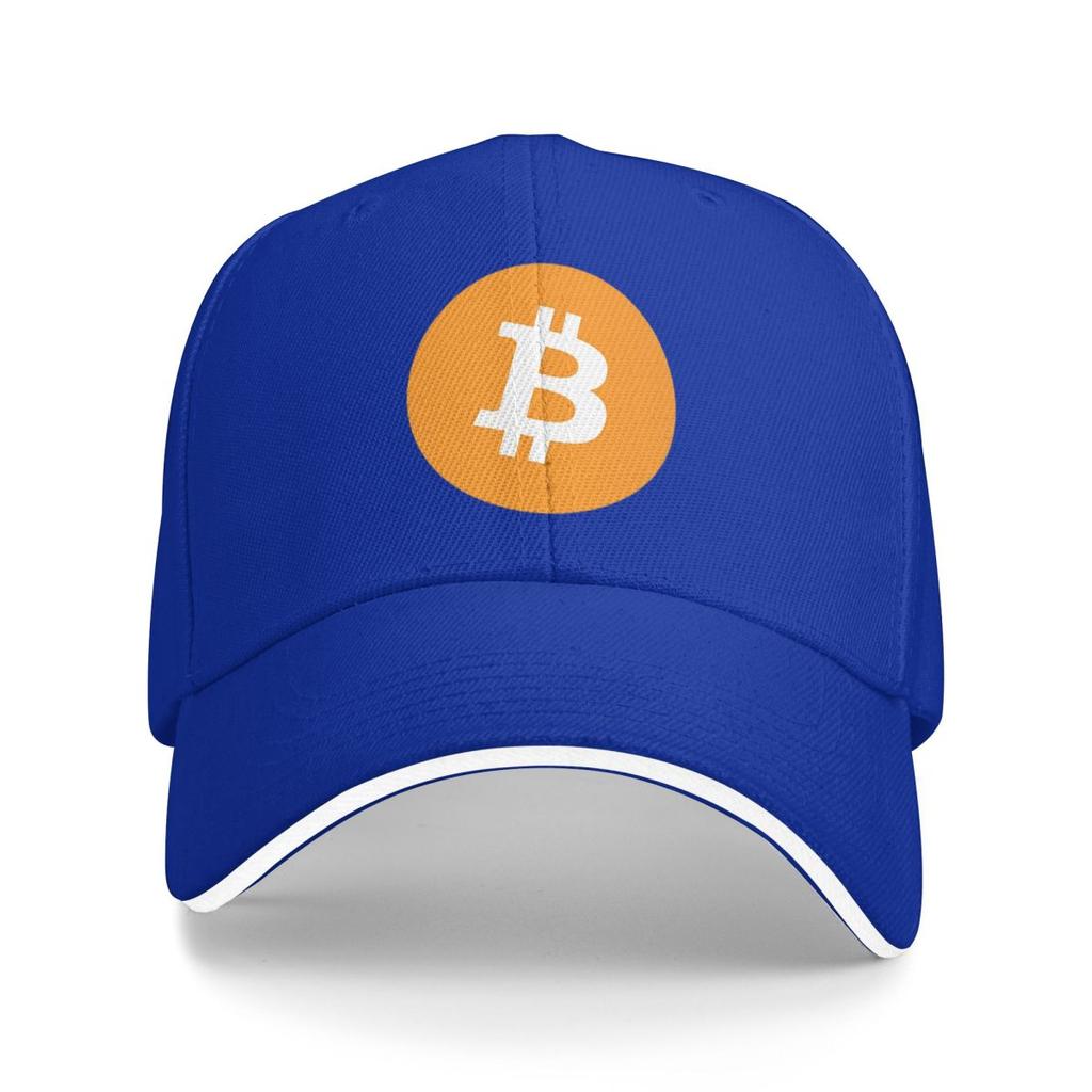 Bitcoin Icon Kryptowährung Kunst Baseballkappen Snapback Baseballmützen Atmungsaktiv Lässig Kappe Outdoor für Männer und Frauen
