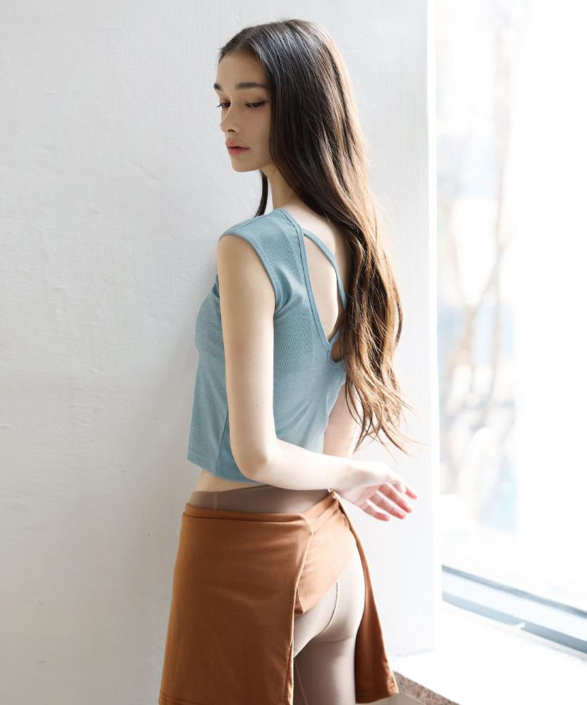 Debiweeo May Square Neck Sleeveless Devi-Ts0051-Denim Blue