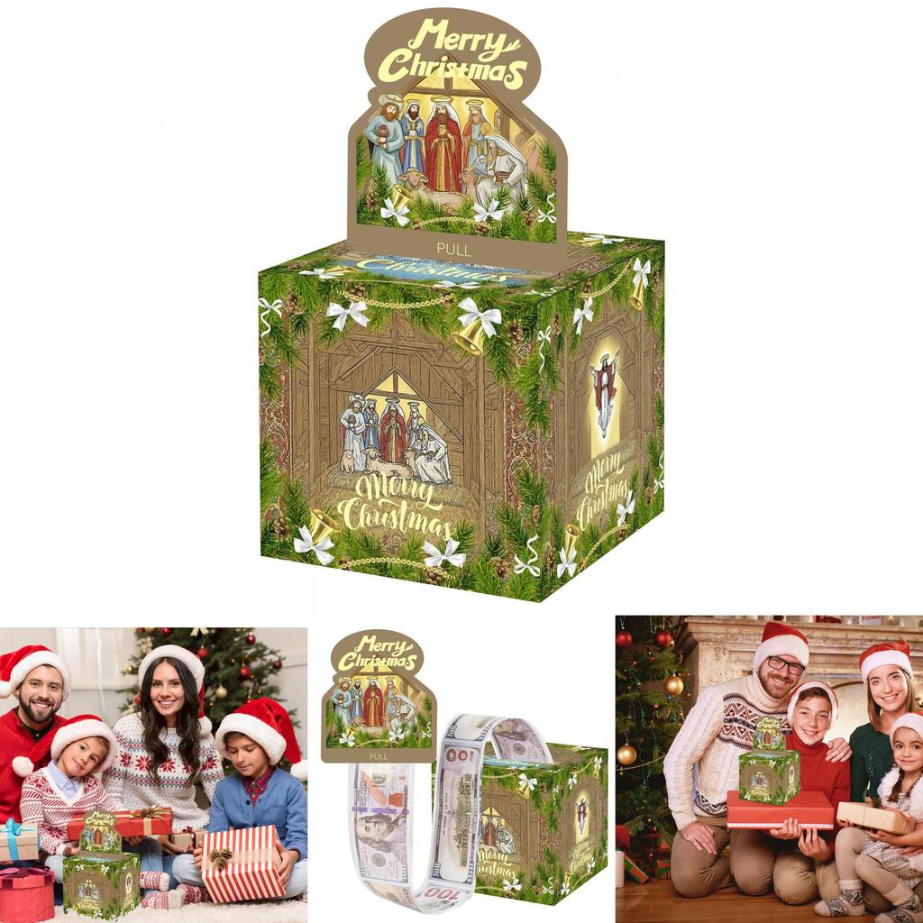 Christmas Jesus Theme Party Decor Money Box With Paper Material For Holiday Celebration