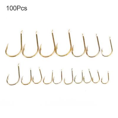 100Pcs 3#-12# Assorted Durable Sharpened Hooks Fishhooks Tackle Metal Fishing