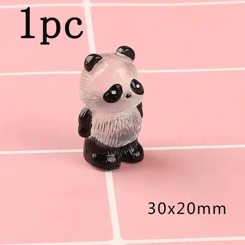 1-10pcs Glowing Panda Mini Figurines Miniature Panda Micro Landscape Ornament Glowing In Dark Miniature Flower Potted Decor