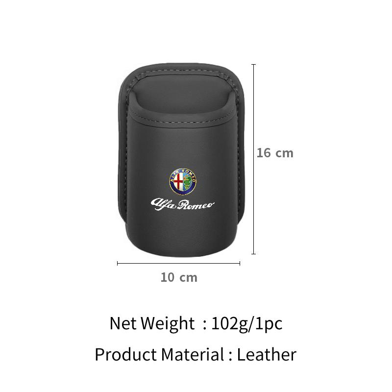 Leather Car Door Cup Holder Auto Seat Drink Rack Storage Bin For Alfa Romeo 159 Giulietta Giulia 147 Mito 166 GT Stelvio F1