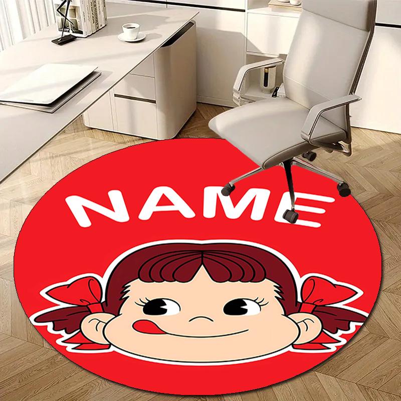 Personalized M-Milky Round Chair Office Rug - Perfect for Mat, Office Chair & More - Ideal Gift for Birthdays and Holidays