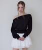 Rosefranz Crop Off Shoulder Sweatshirt [Black]