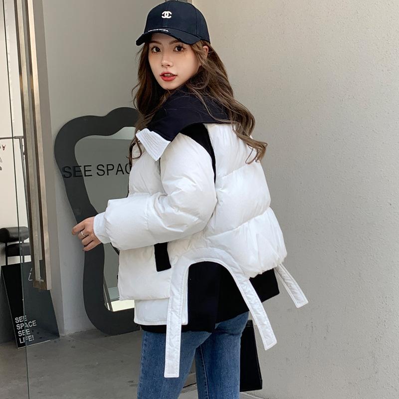 Two-piece down jacket women's 2024 winter contrasting color design sense small thickened white duck down jacket burst