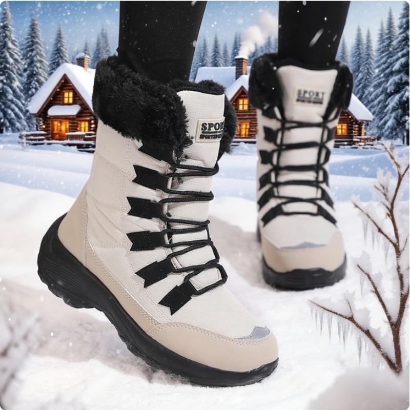 Omen's Schneestiefel Rutschfest Wasserdicht Winterschuh Bequeme Oberschenkelhohe Wanderstiefel Plateau Stiefeletten Warmhalten Schneeschuhe