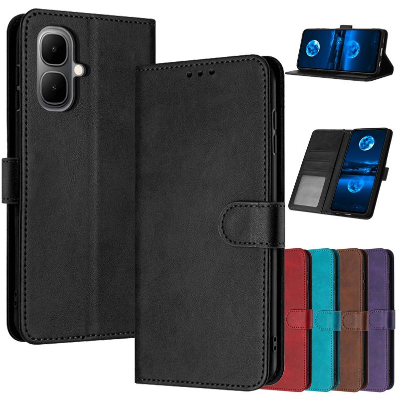Magnetic Flip Cover Leather Case For Tecno Pop 10 Pova 7 Ultra Camon 40 Premier Spark 40 Pro+ 5G Cases Solid Color Wallet Bags