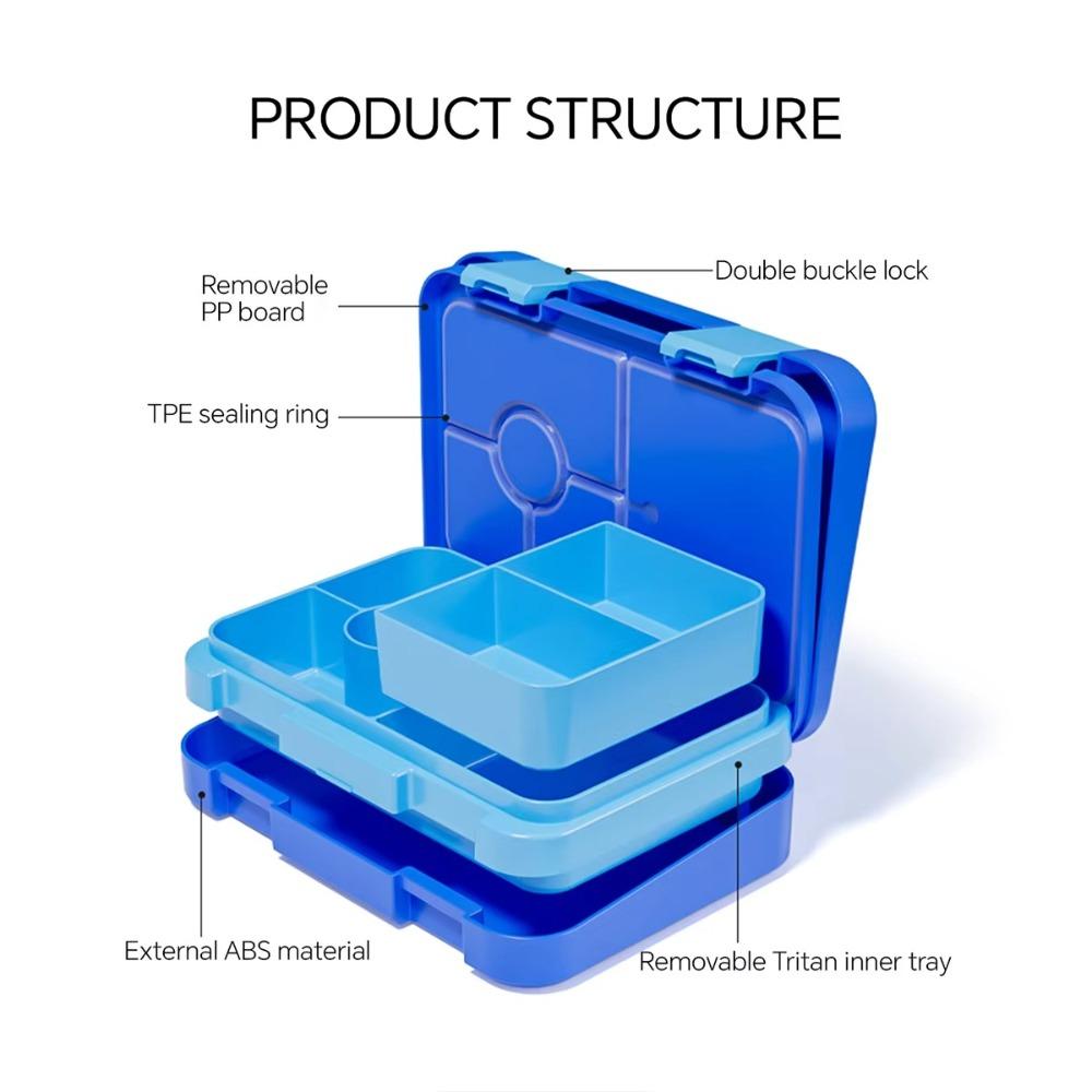 Divided Microwave Oven Bento Box 810ml Leakproof Storage Box Double-layer Food Container