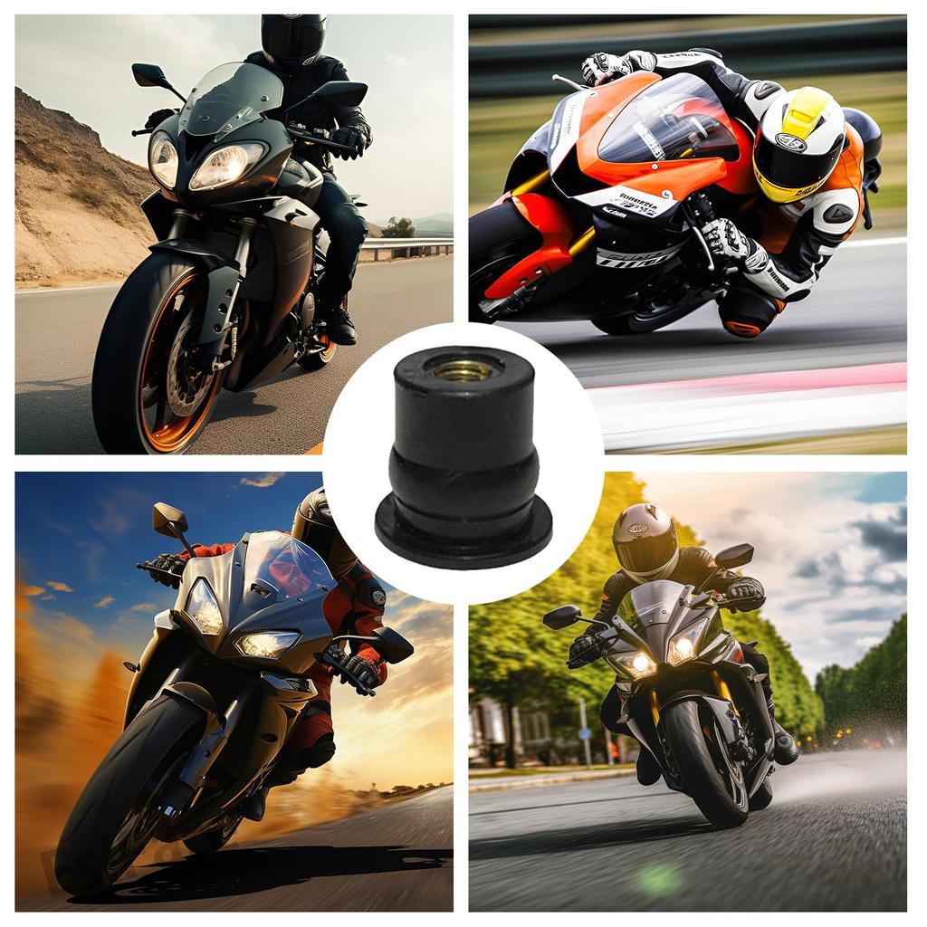 Windshield Screw Nuts for Motorcycles Windshield Wellnut Rubber Expansion Nuts M6 X 10pcs Fixed
