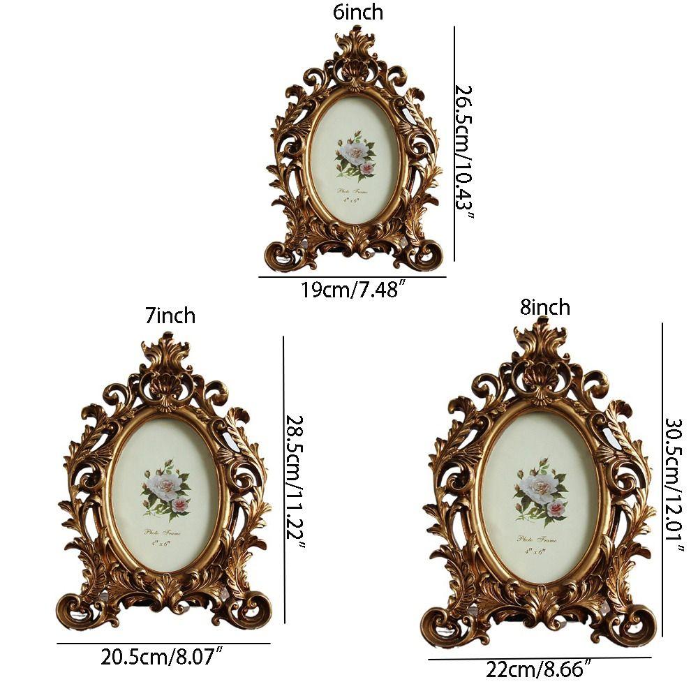 Handcrafted Oval Photo Frame Stand Lightweight Resin Photo Frame Photo Display Holder  Home