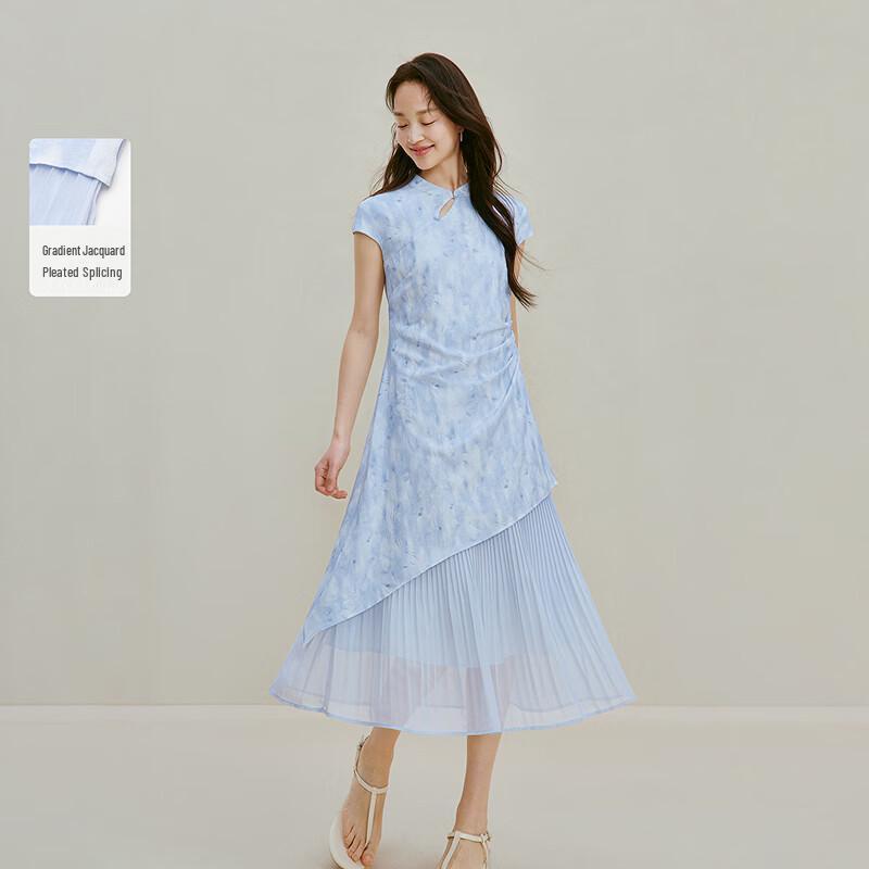 INMAN New Chinese Style Jacquard Tie-Dye Qipao Dress M