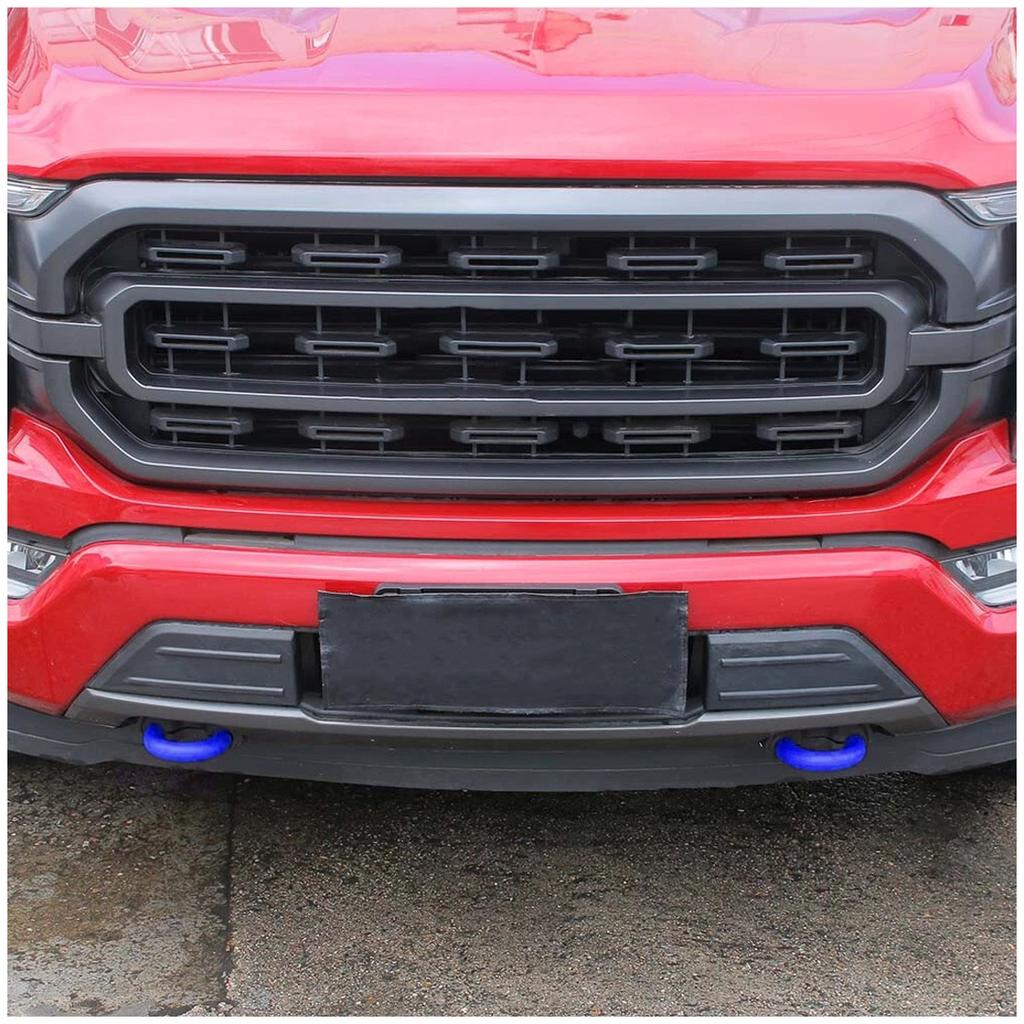 2pcs Blue Front Tow Hook Protect Cover Case Fit For Ford Ranger 2023 2024 2025