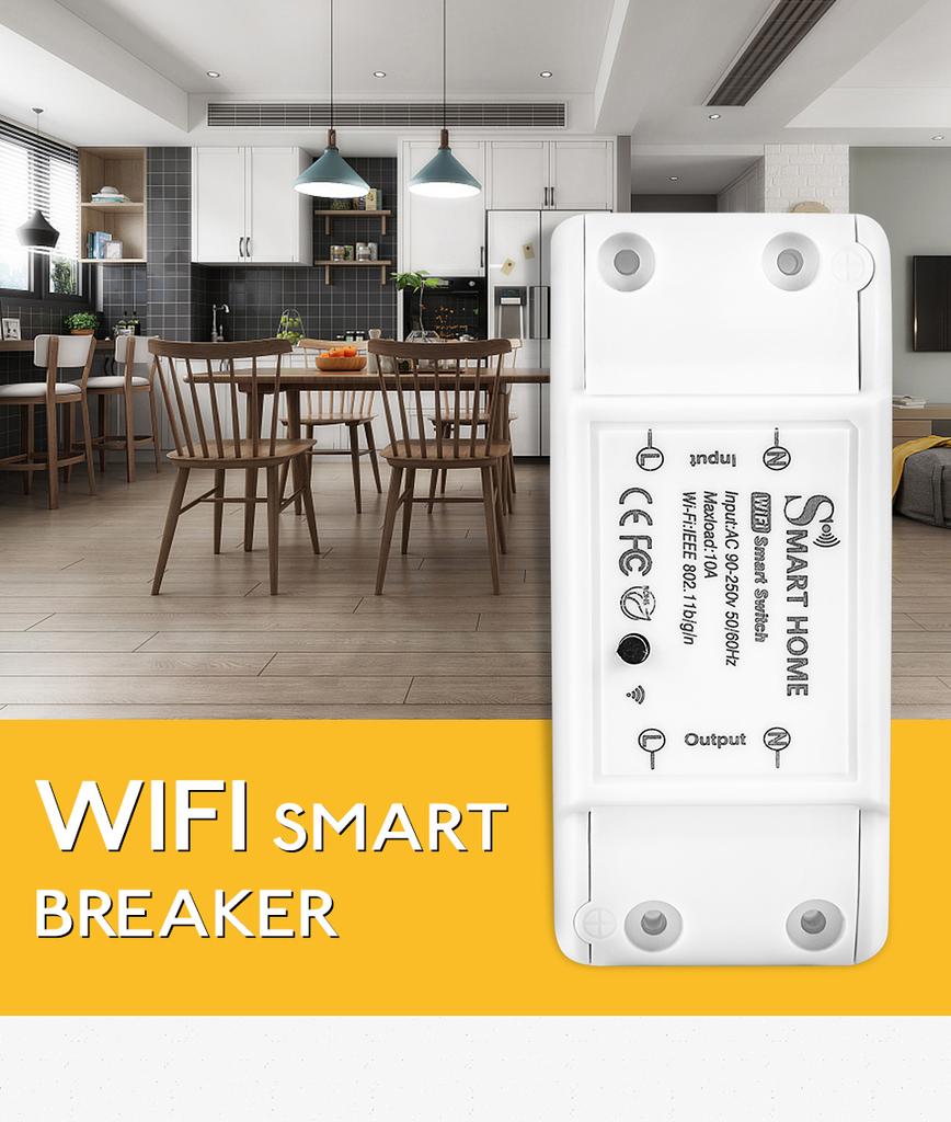 Tuya Smart WiFi Schalter 10A Intelligenter Universal-Leistungsschalter Smart Life APP Fernbedienung Alexa Google Home Sprachsteuerung Timer-Funktion