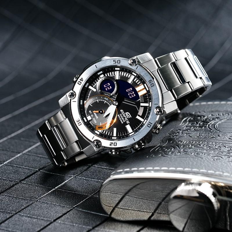 Casio Edifice Dark Heart 20th Anniversary Limited Bluetooth Connection Mobile Finder LED Light Quartz Movement Stainless Steel Strap ECB-20YD-1A