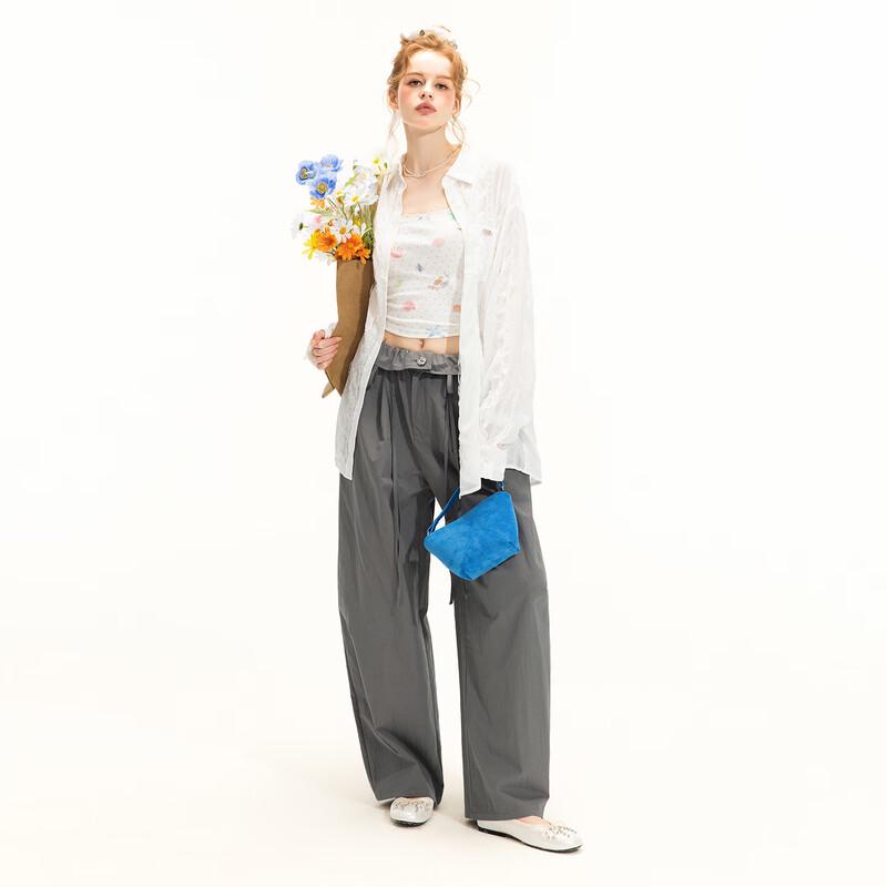 unifree Loose Fit Casual Pants with Flip Waistband