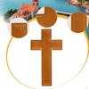 Artistic Wooden Cross Featuring Christian Jesus Design, Spiritual Piece Catholic Crucifix for Living