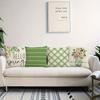 Home room decoration pillowcase floral green plaid striped pattern design living room sofa cushion cover 45x45cm