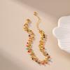 Bohemian Double Layer 18k Gold Plated Color Small Beads Ethnic Style Women Foot Anklet