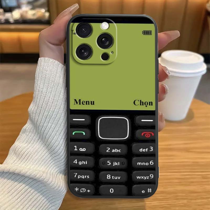 Luxury Vintage Phone Pattern Phone Case For Apple iPhone 17 16 16E 15 14 13 12 11 Pro Max Plus Black Soft Silicone