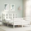 VidaXL Bed Frame with Headboard White 140x200 Cm Solid Wood 3194117
