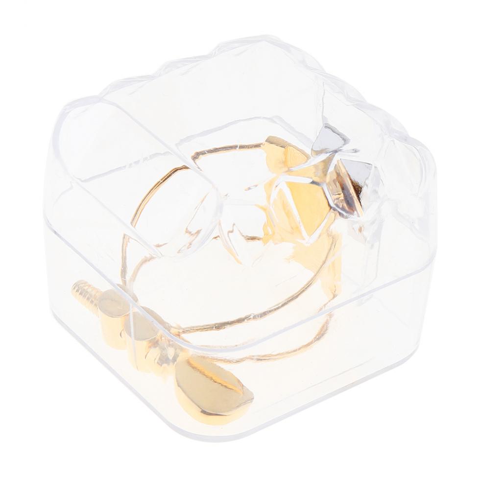 Metal Gold-plated Ligature Tenor Sax Mouthpiece Clip with Plastic Cap for Tenor Saxophone
