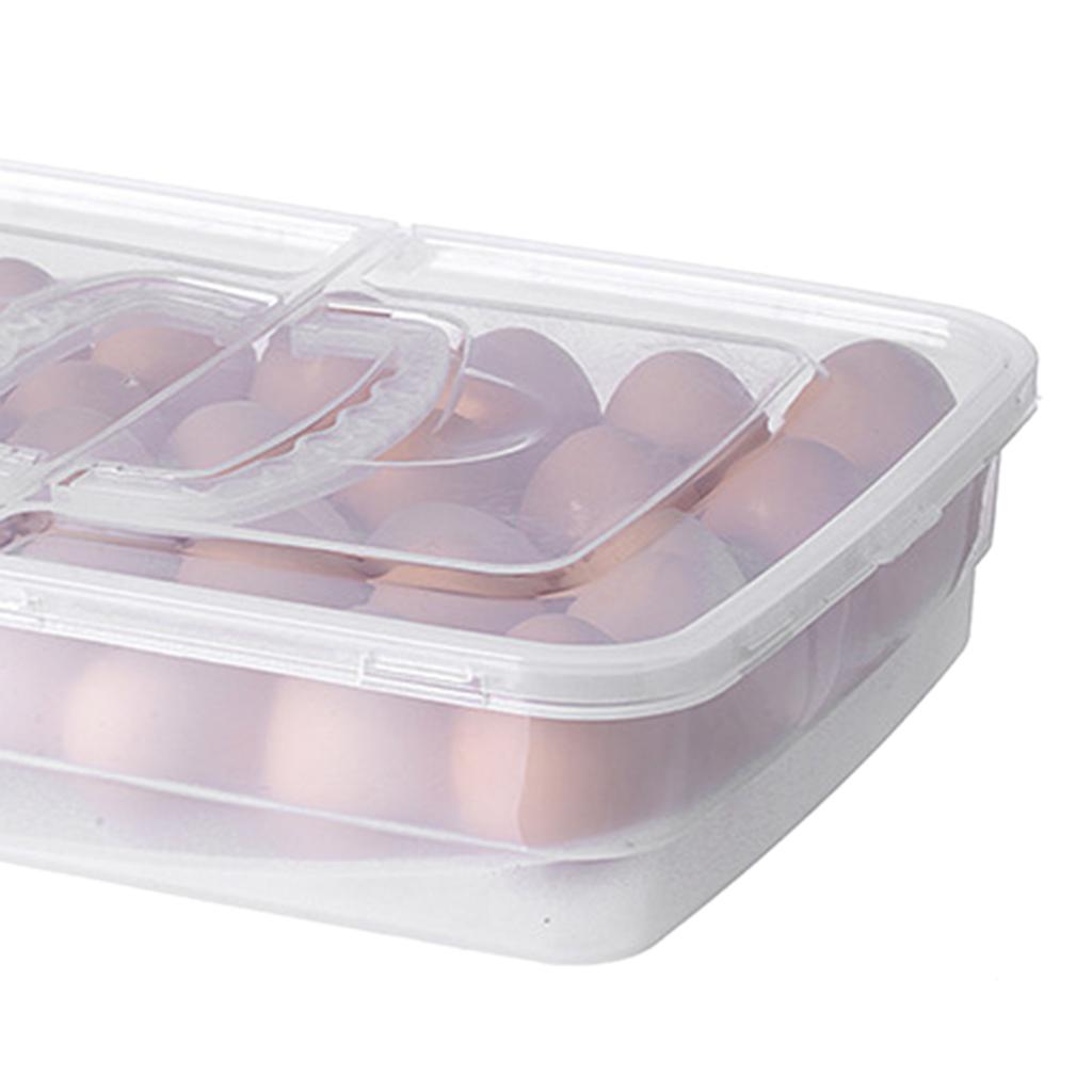 Portable Egg Storage Box 34 Grids Plastic Egg Storage Carrier with Handle for Kitchen Refrigerator