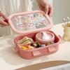 1000/1350ml Portable Cartoon Bento Box with Soup Bowl  Lunch Box Buckle Design Sealed Leak-proof Picnic Food Storage Container