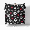 Ultra Soft Cozy Cat paw and heart pattern Fluffy Microfiber Knitted Throw Blanket Lightweight Blanket for Sofa Couch Bed
