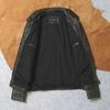 Chinese Size Vintage Olive Green Genuine Cowhide Men Leather Jacket Autumn Turn Down Collar Real Leather Coat