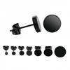 3MM-10MM Punk Small Black Round Stainless Steel Men's Stud Earrings For Women Minimalist Piercings Ear Jewellery Y2k Accessories