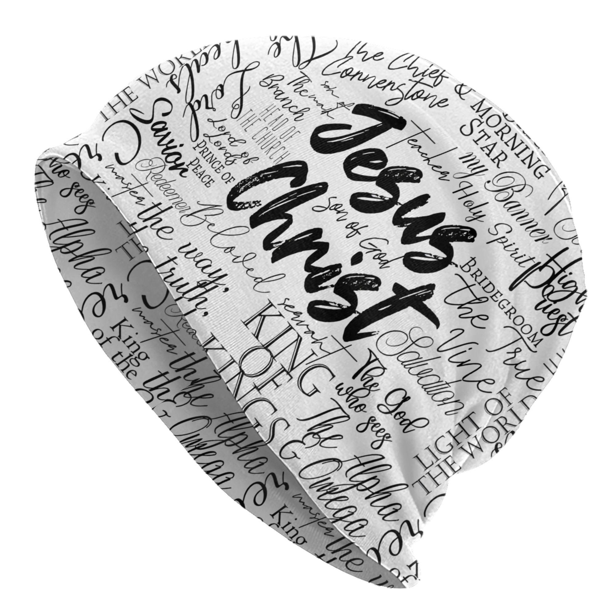 Biihudu Yeshua My Life Jesus Hebrew Script Beanie Hat - Faith Unisex Skull Cap With Yeshua Name, Religious Iconic Lettering For One Size