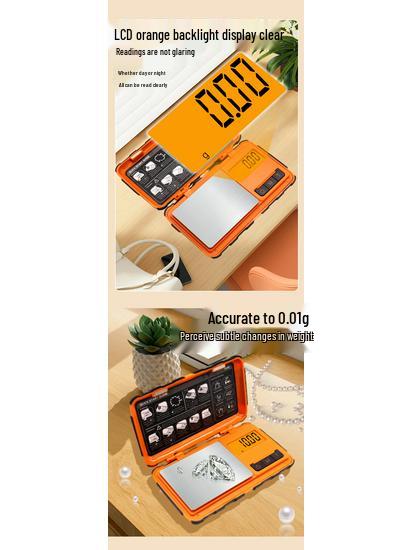 High-Precision 0.01g Gold Jewelry Pocket Scale with Rubberized Finish