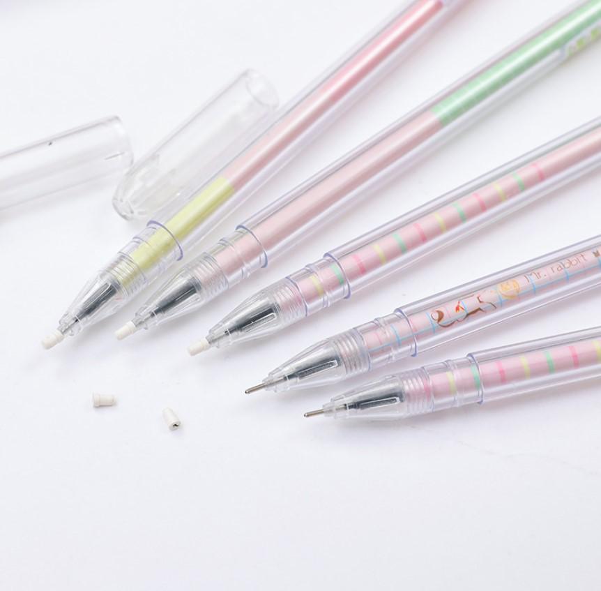 Korean cute cartoon little fresh rabbit long ears signature with dust plug gel pen high quality water