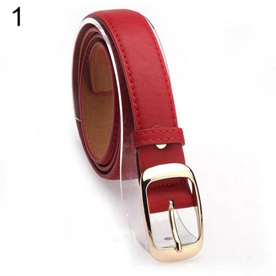 Women Fashion Paint Waist Belt Faux Leather Alloy Buckle Casual Waistband Strap