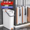 33cm Flat Microfiber Mop & Bucket Set for Hands-Free Household Cleaning