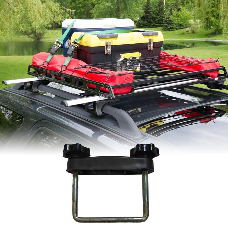 Roof Rack Clamps Luggage Rack Accessories Tools Roof Box U-Bolt Clamps Metal U-Bracket Clips With Lock Nuts Detachable Bar