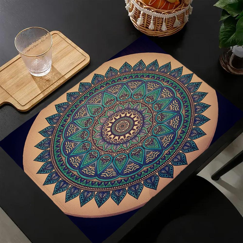 1PC mandala Placemat Heat Insulation Pad Kitchen Table Mat Fall Dining Table Decor Thanksgiving Decor