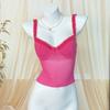 Sexy Lace Camisole Top For Summer New Vacation Base, Chest Revealing, Steel Ring, Chest Support, See Through Vest