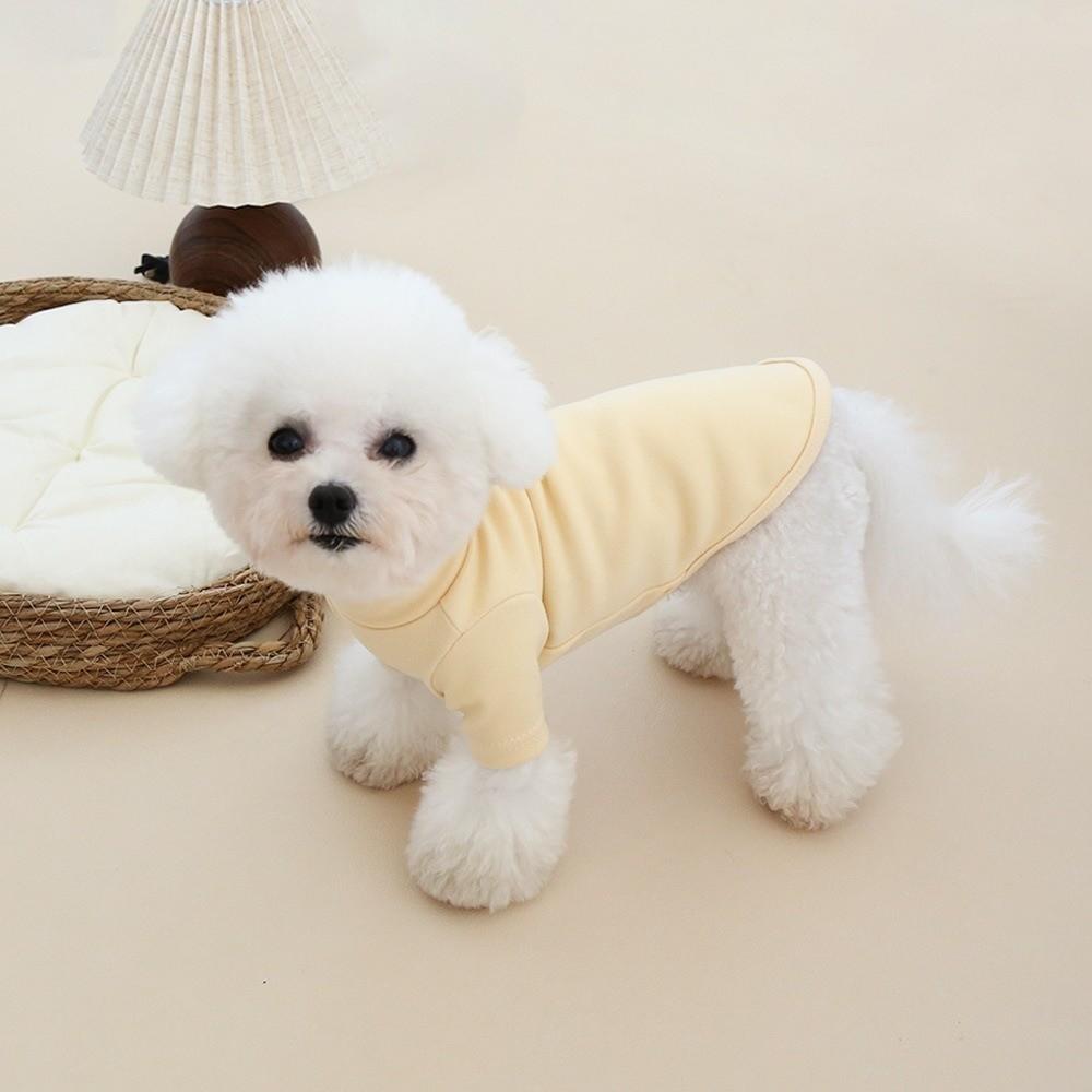 New Solid Color Puppy Hoodie Soft Cotton 2-leg Style Dog Warm Hoodie Simple Design High-Neck Sweatshirt Pet Clothing